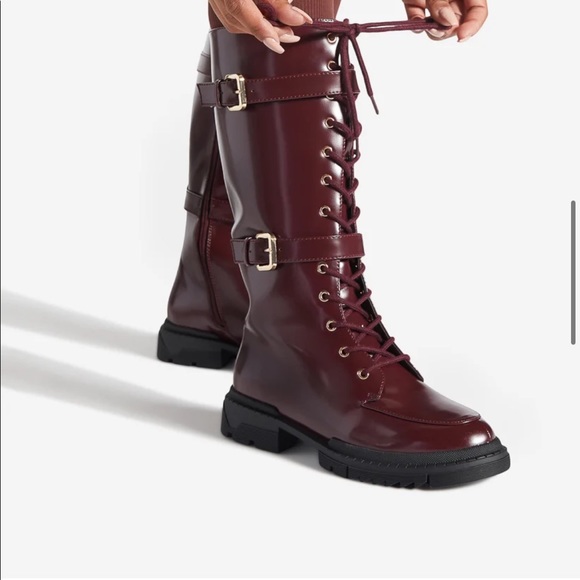 Women’s Lace-Up Flat Boots Sz 6 - Picture 4 of 6